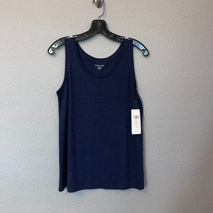 Eileen Fisher U-Neck Long Tank NWT Midnight PS